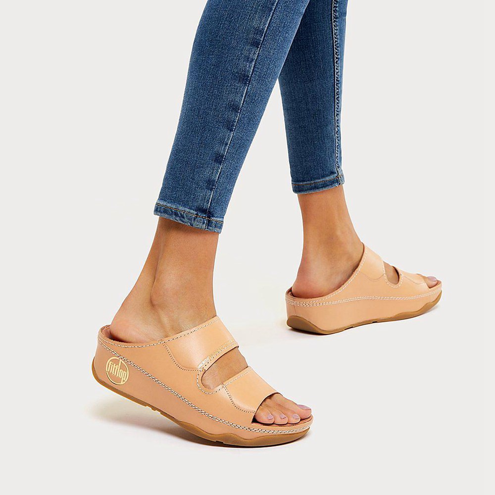 Fitflop Womens Slides - Shuv Limited Edition Two-bar - Khaki - 970-WSFITA